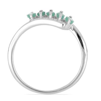 BUY NATURAL EMERALD MULTI STONE STYLISH RING IN 925 SILVER